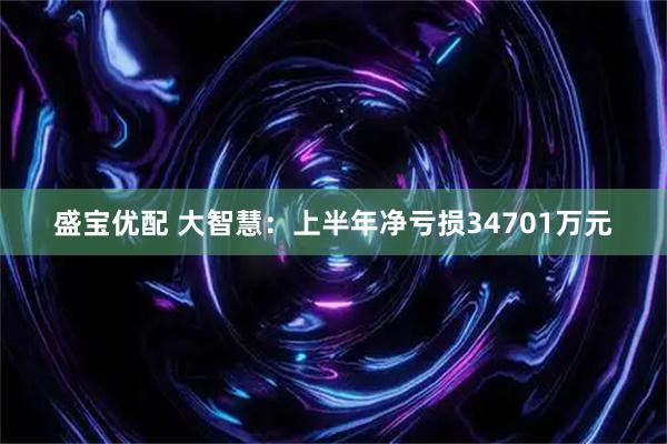 盛宝优配 大智慧：上半年净亏损34701万元