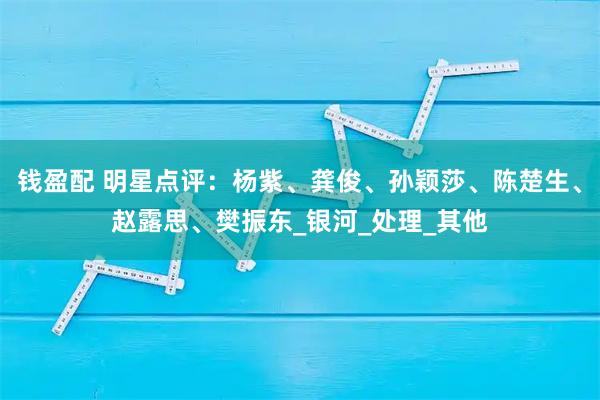 钱盈配 明星点评：杨紫、龚俊、孙颖莎、陈楚生、赵露思、樊振东_银河_处理_其他